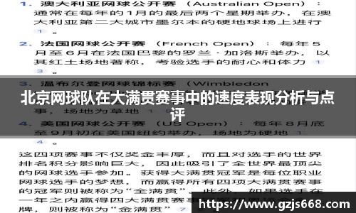 北京网球队在大满贯赛事中的速度表现分析与点评